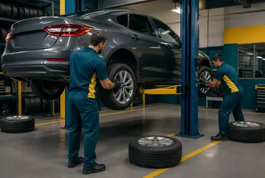 Profissional fazendo rodízio de pneus em Araraquara.